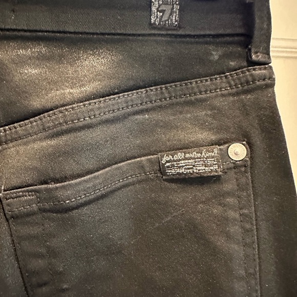 7 for all mankind high waist ankle skinny waxed jeans, size 27 - Picture 3 of 7